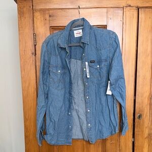 Wrangler Men's Light Blue Denim Shirt Jacket